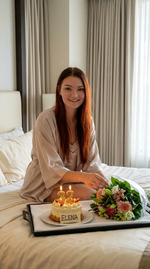 Birthday Cards AI 'Luxury Hotel Suite' style — before and after example