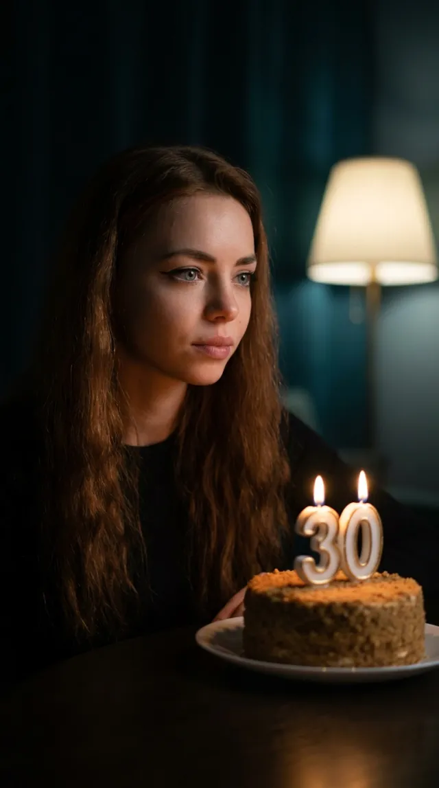 Birthday Cards AI 'Cinematic Candle Still' style — before and after example