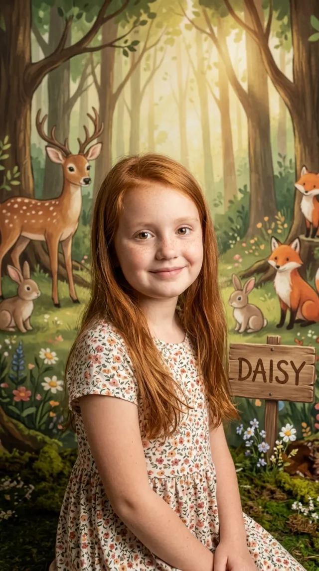 Birthday Cards AI 'Woodland Storybook' style — before and after example